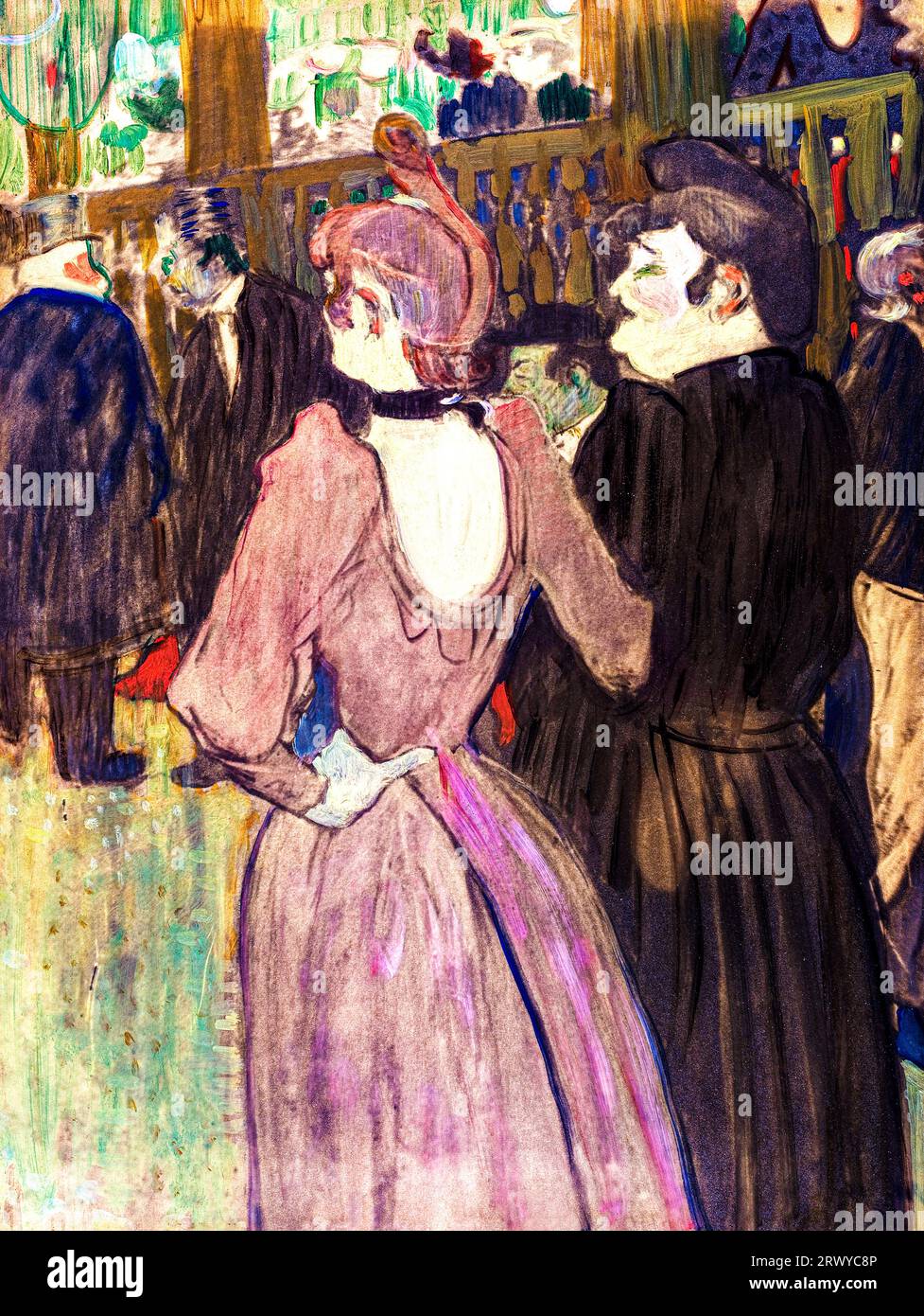 La Goulue et sa sœur dessin en haute résolution par Henri de Toulouse-Lautrec. Original de National Gallery of Art. Banque D'Images