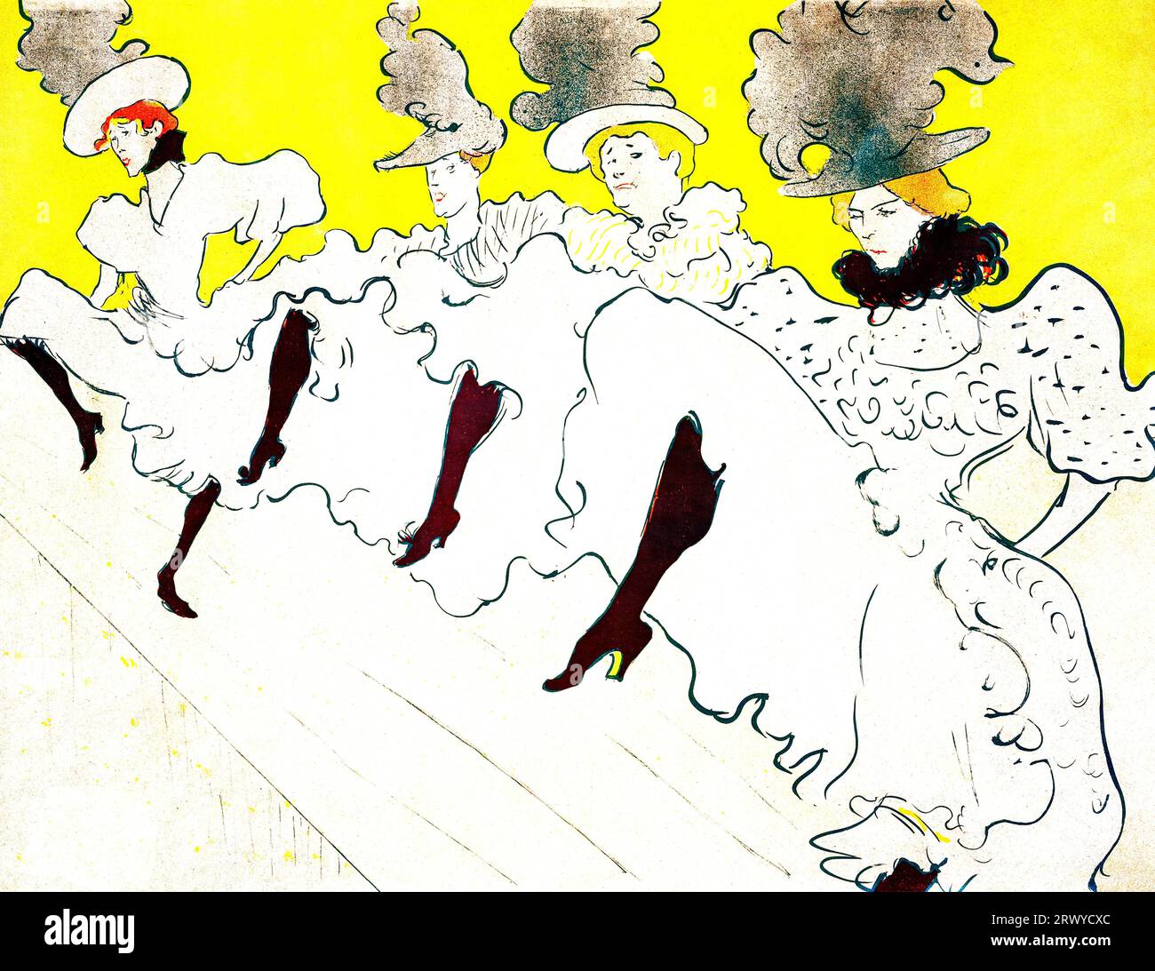 Estampe en troupe de Mademoiselle Eglantine en haute résolution par Henri de Toulouse–Lautrec. Original de Minneapolis Institute of Art Banque D'Images