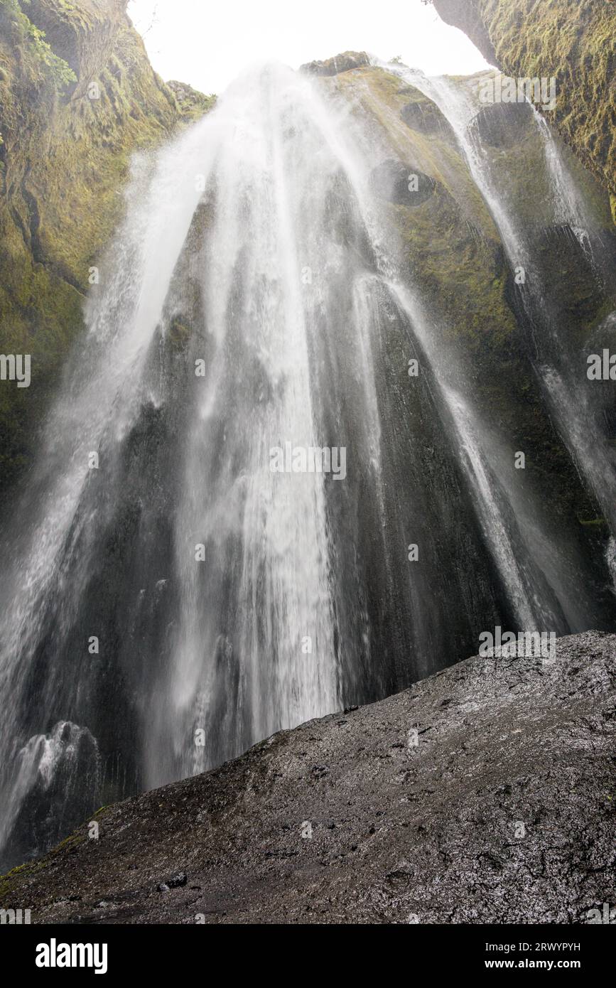 Waterfull Gljufrafoss, Islande, Seljalandsfoss Banque D'Images