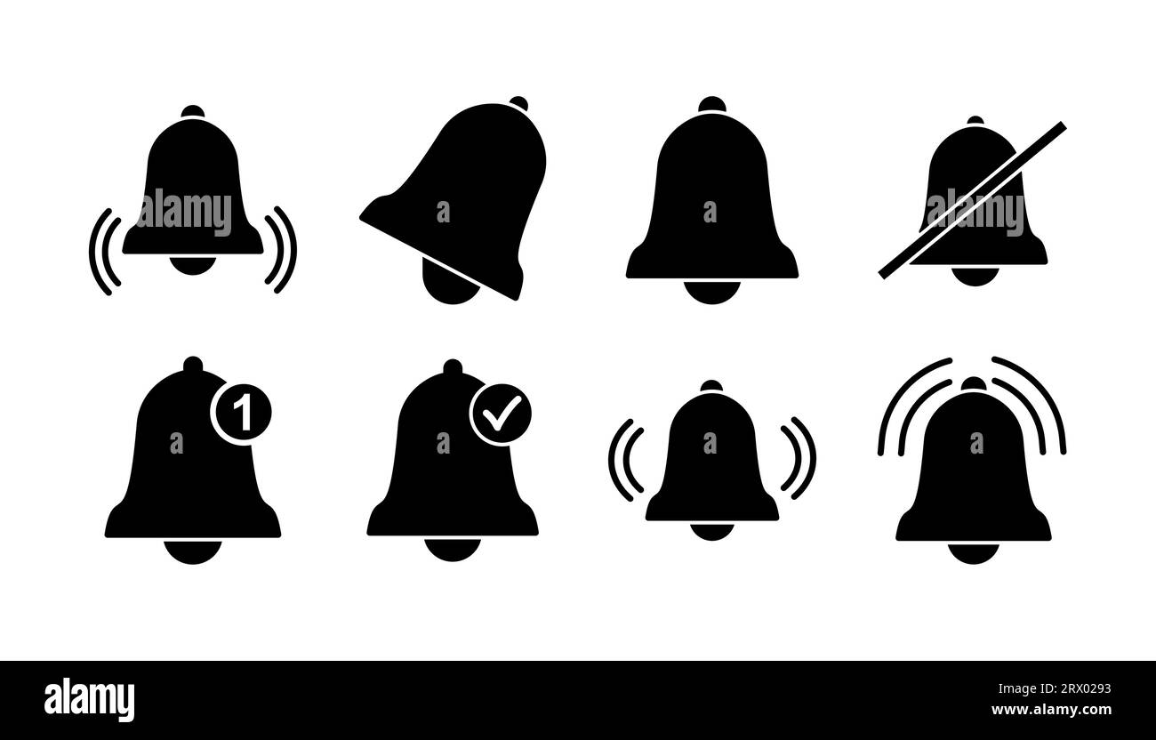 Vecteur d'icône en forme de cloche dans un style plat tendance isolé. Conception du site Web du symbole de notification Illustration de Vecteur