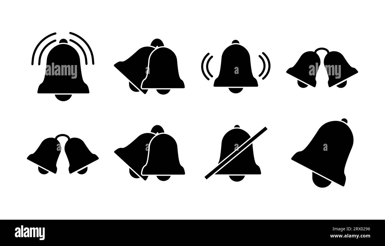 Vecteur d'icône en forme de cloche dans un style plat tendance isolé. Conception du site Web du symbole de notification Illustration de Vecteur