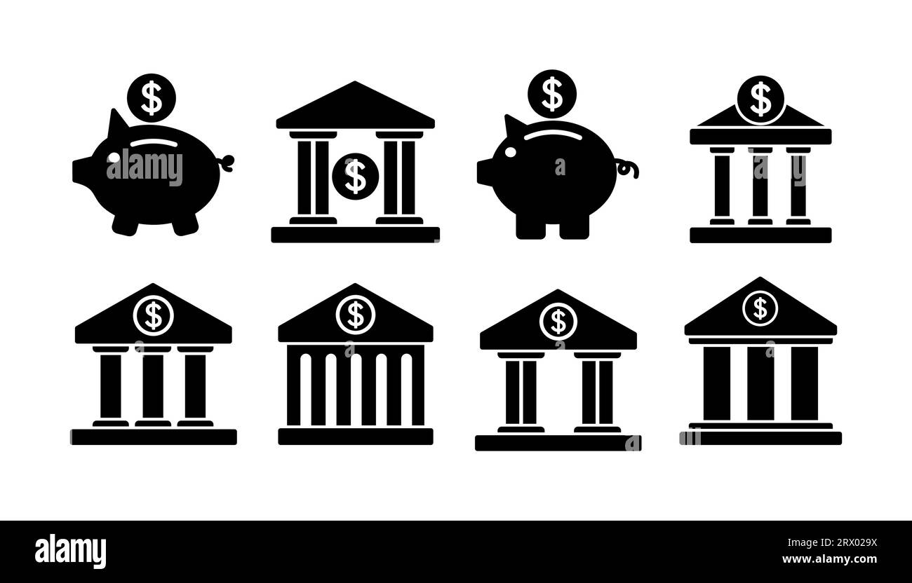 Vecteur d'icône de banque. symbole d'icône de banque Illustration de Vecteur
