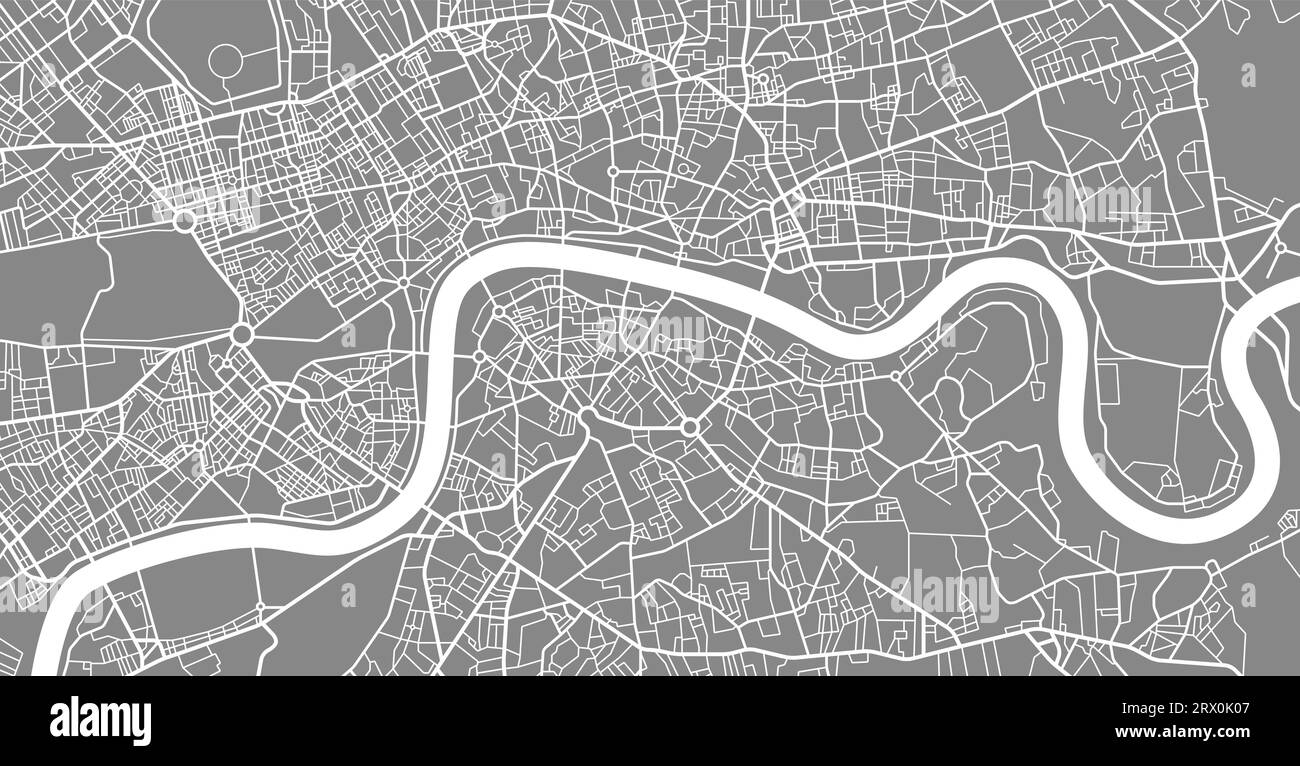 Contour d'illustration vectorielle modifiable en couches de la carte de la ville de Londres. Illustration de Vecteur