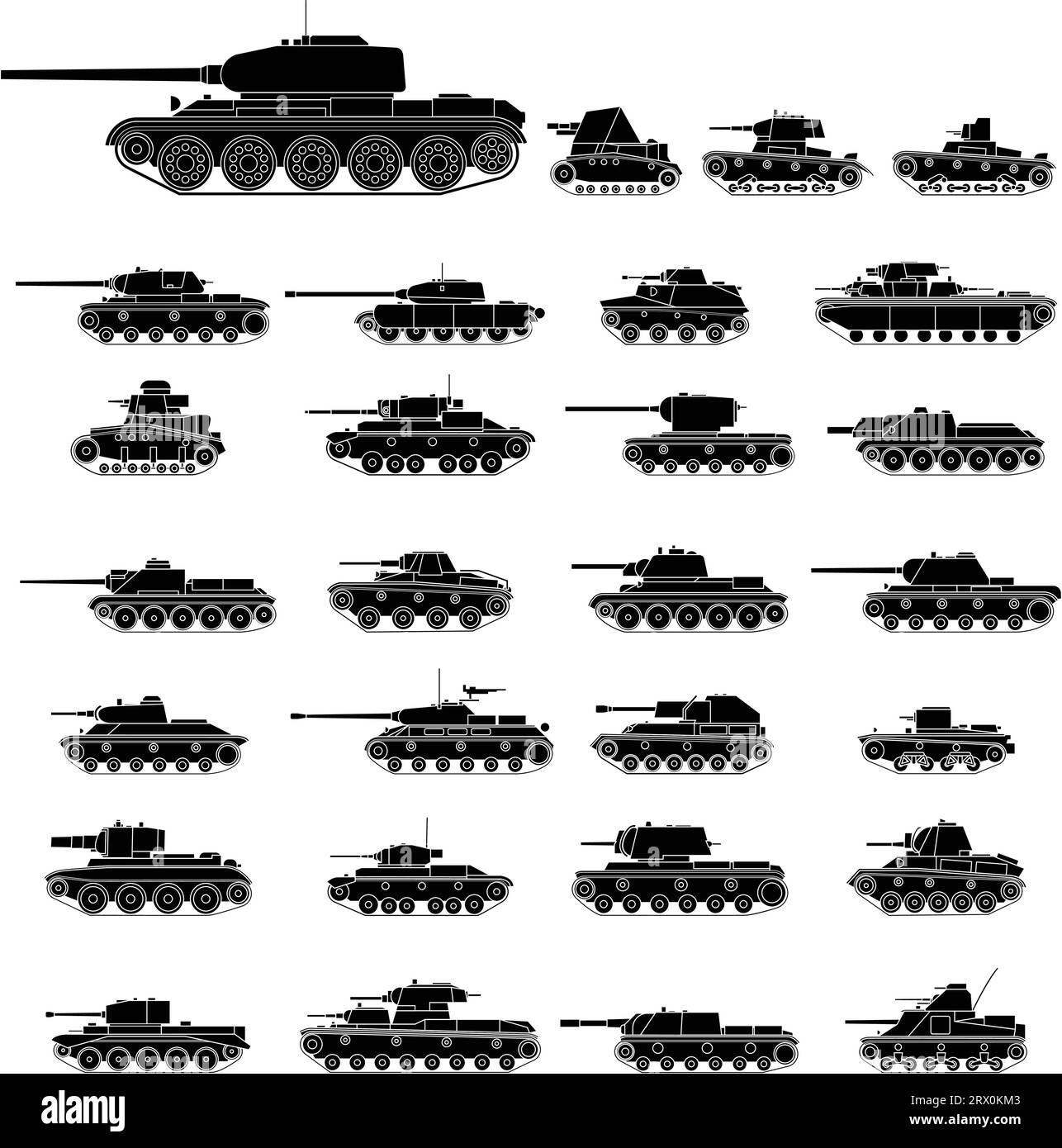Illustration vectorielle en couches des chars russes qui sont principalement utilisés dans la Seconde Guerre mondiale Illustration de Vecteur