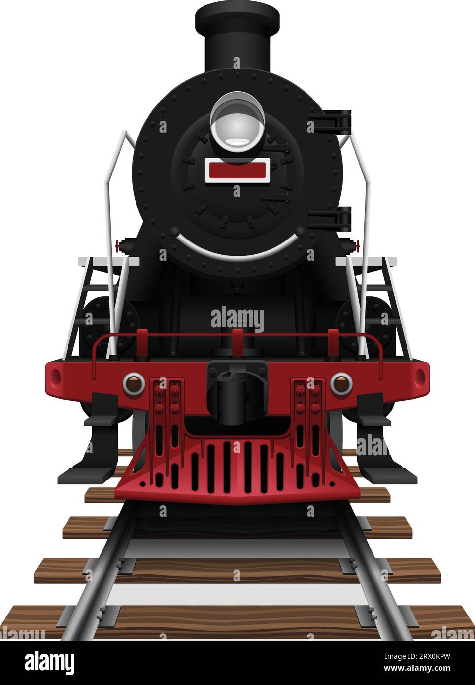 Illustration vectorielle en couches de locomotive à vapeur isolée avec fond blanc Illustration de Vecteur