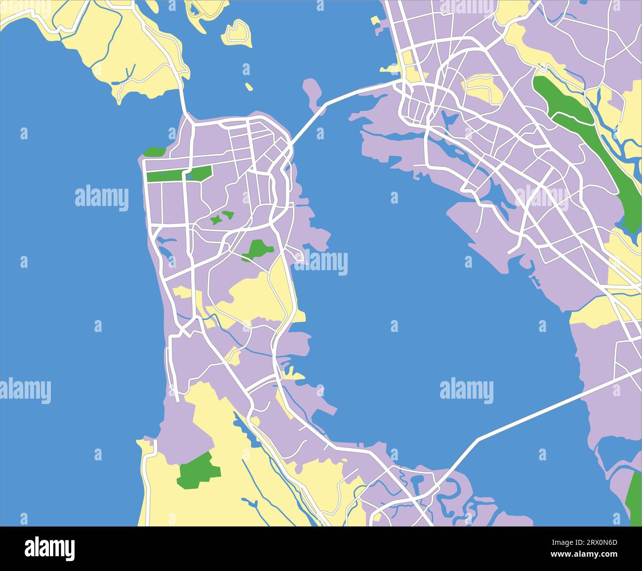 Carte d'illustration vectorielle en couches de San Francisco. Illustration de Vecteur