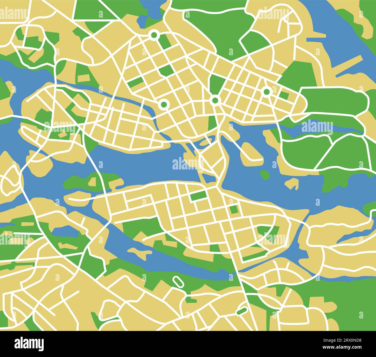 Carte d'illustration vectorielle en couches de Stockholm. Illustration de Vecteur