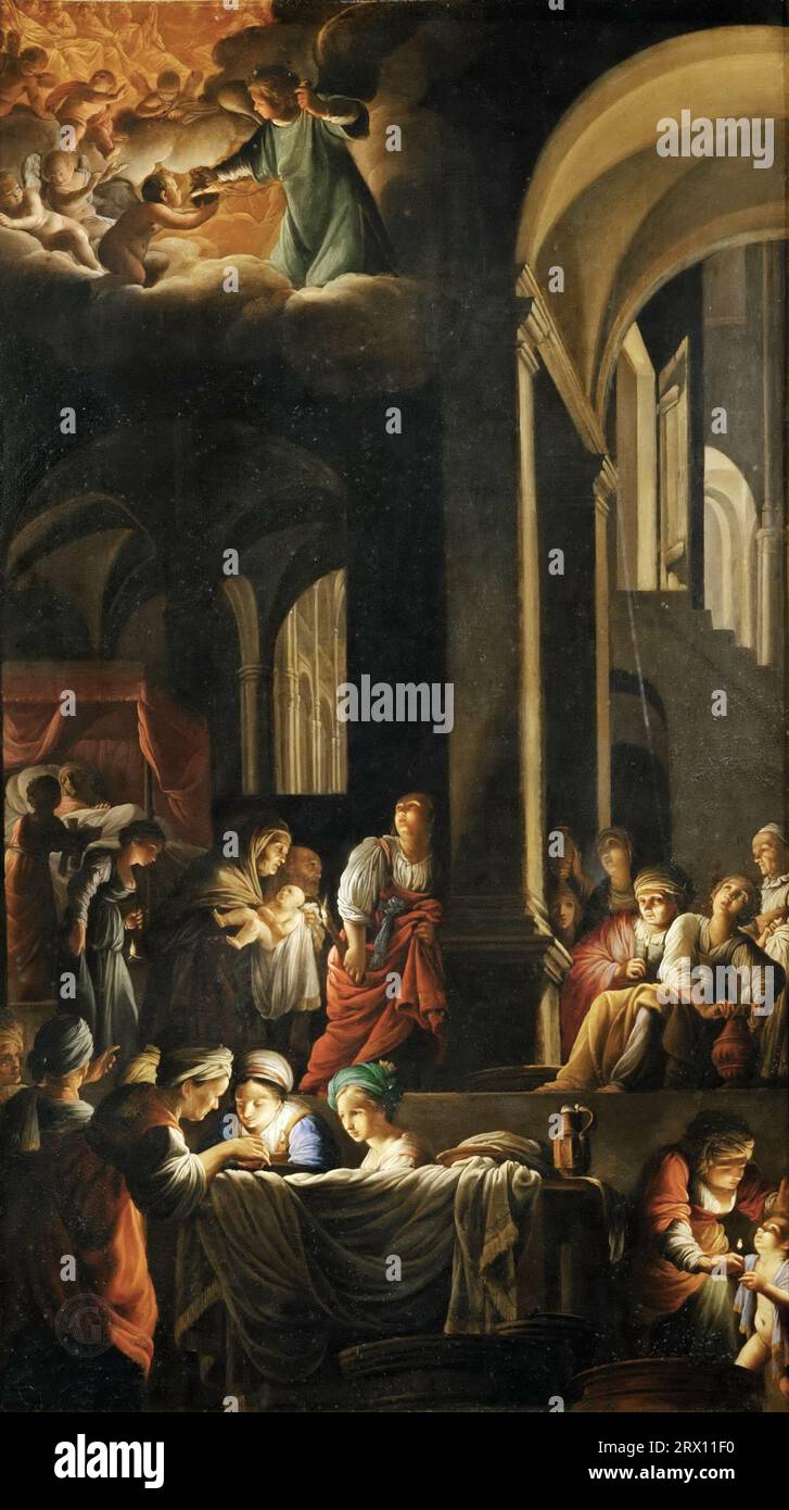 Carlo Saraceni (c. 1579-1620) -- naissance de la Vierge Marie 1617-19, 71х42 Banque D'Images