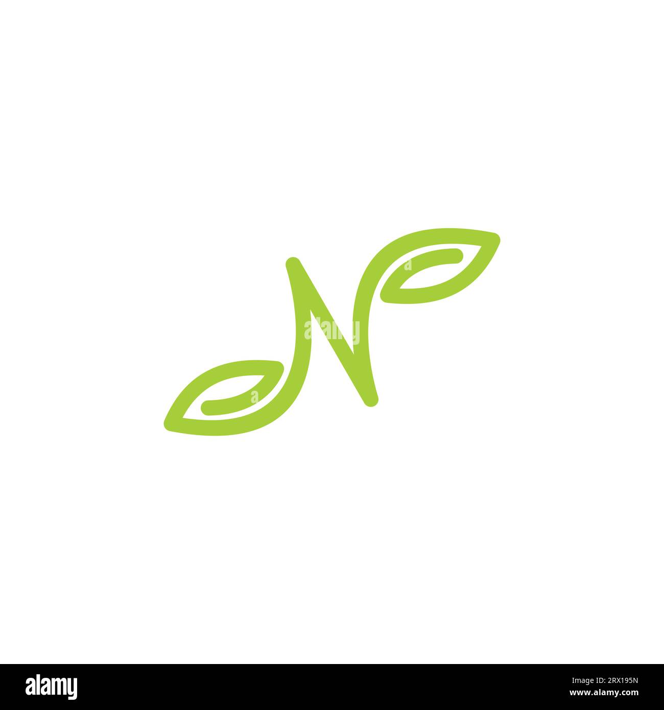 N conception du logo Leaf. N logo initial Illustration de Vecteur