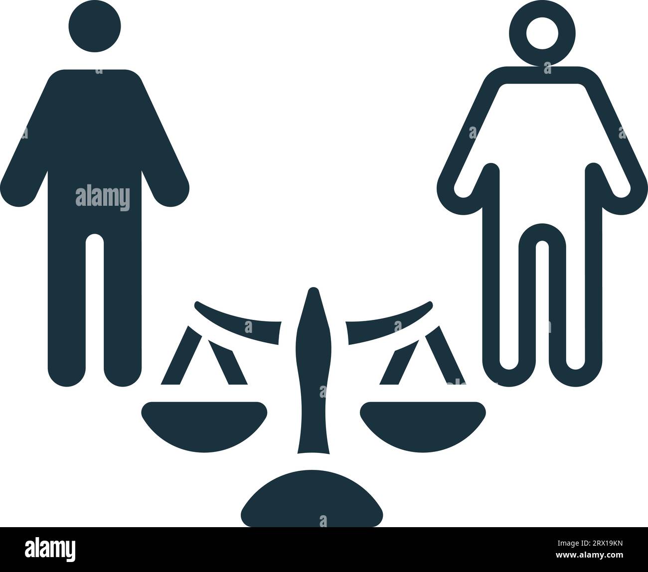 Icône de justice raciale. Signe simple monochrome de la collection causes sociales et activisme. Icône de justice raciale pour logo, modèles, conception Web et Illustration de Vecteur