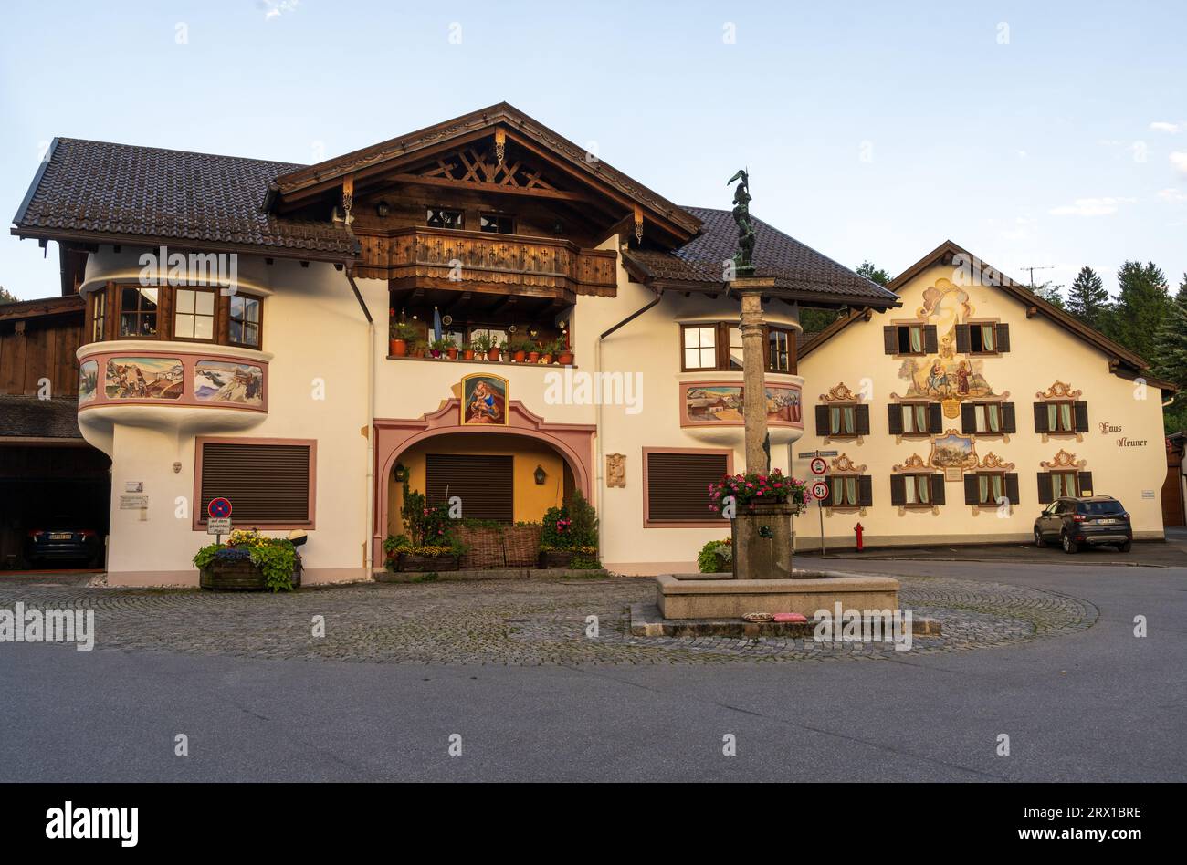 La ville de Partenkirchen en Bavière, Allemagne pendant l'été Banque D'Images