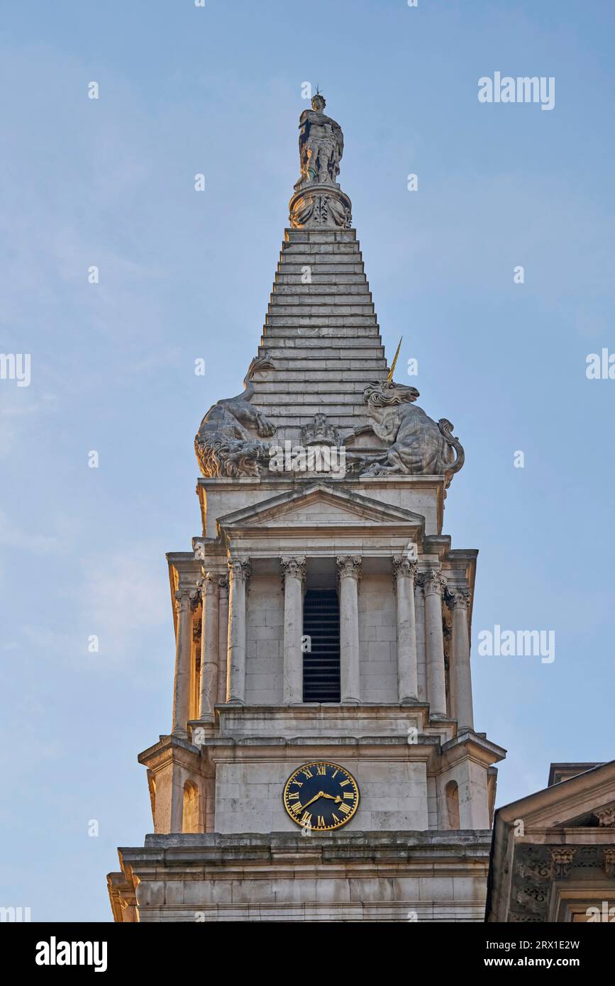 St George's Church Bloomsbury, conçu par Nicholas Hawksmoor Banque D'Images
