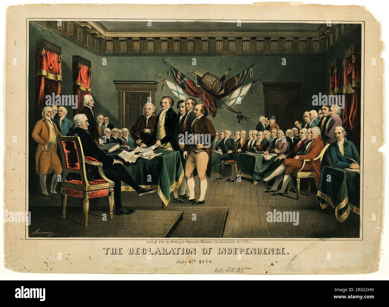 Lithographie, 'la Déclaration d'indépendance.' DL*60.2535. Collection Peters Prints. Voir également 2003-24813. Banque D'Images