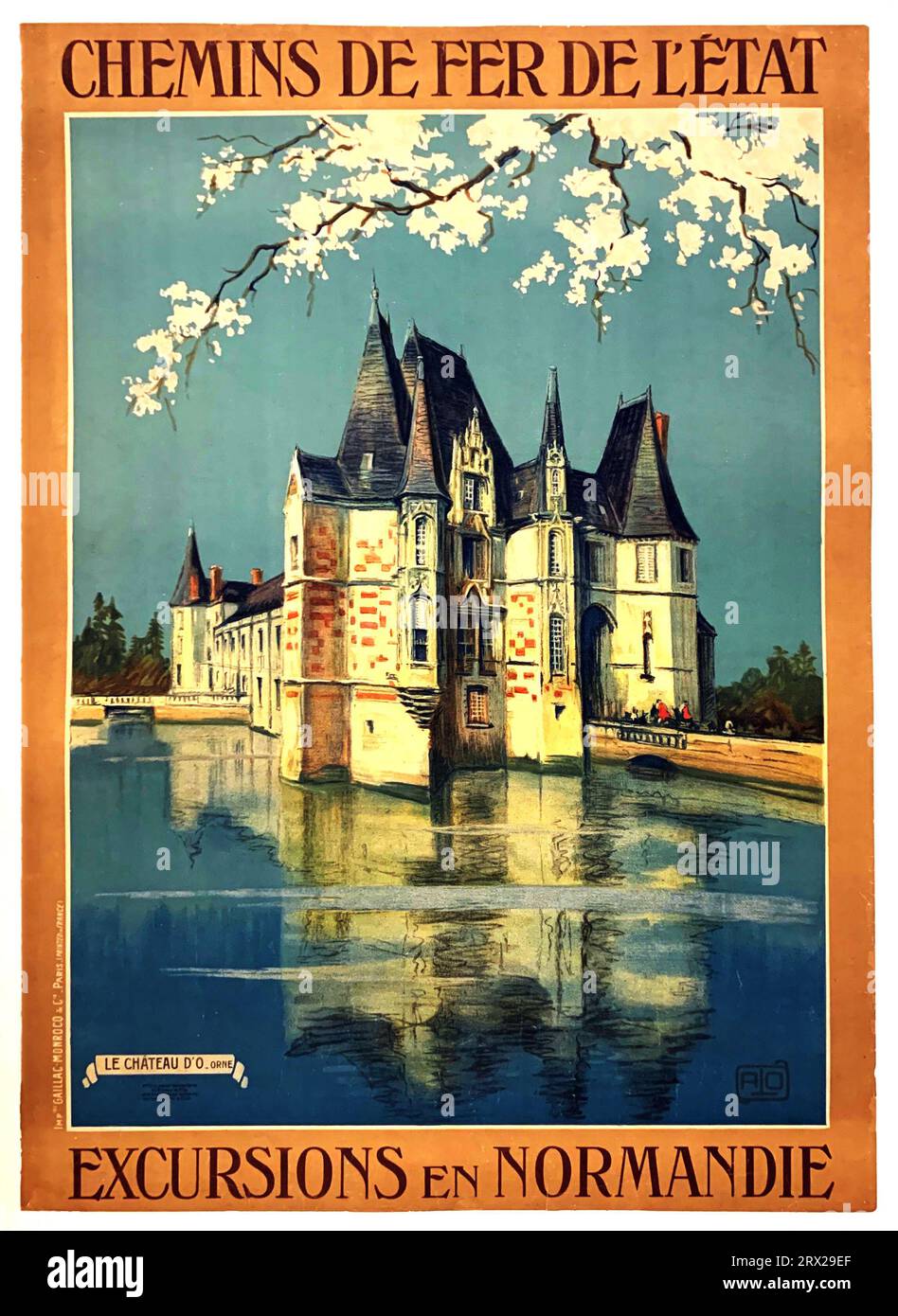 ALO. Excursions en Normandie, chemins de fer de l'État, c. 1930. Banque D'Images