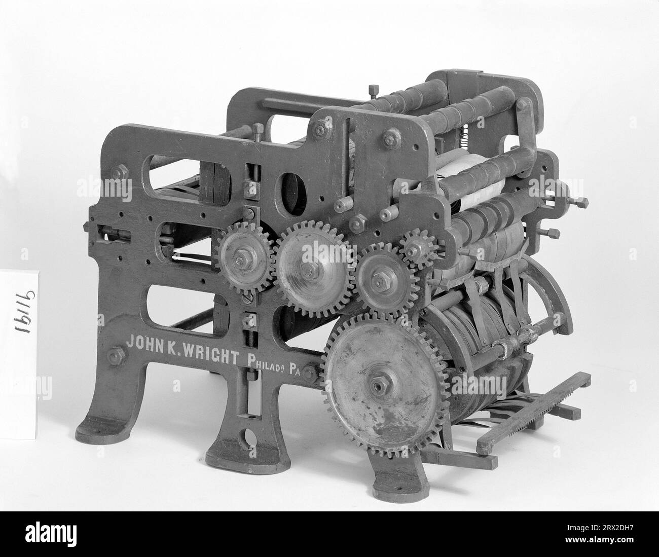 Modèle de brevet. Presse rotative de perfectionnement de bande, Wright, brevet no. 91191. GA*89797.091191. Banque D'Images