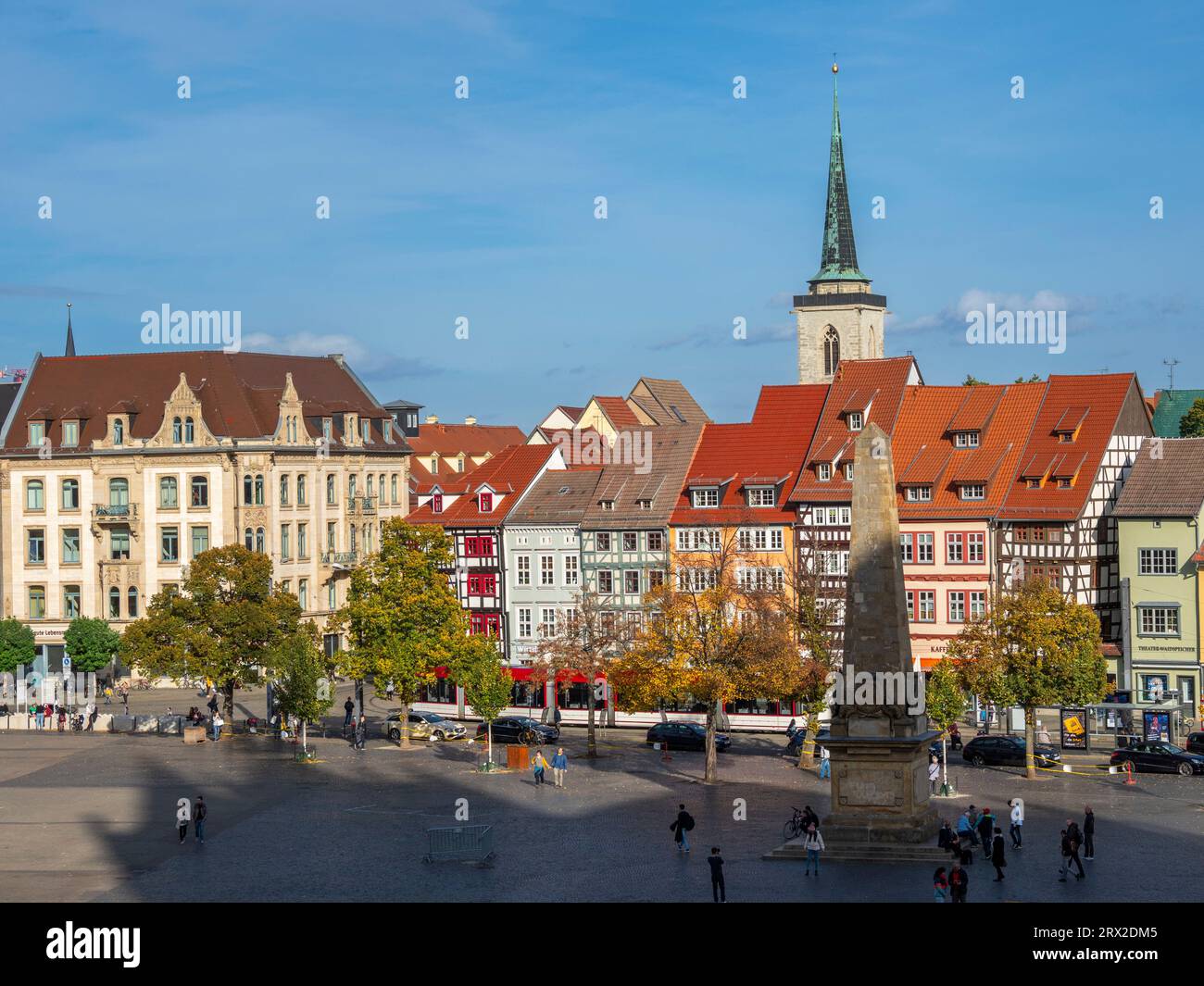 Vue de la ville d'Erfurt, la capitale et la plus grande ville de l'État de Thuringe en Allemagne centrale, Allemagne, Europe Banque D'Images