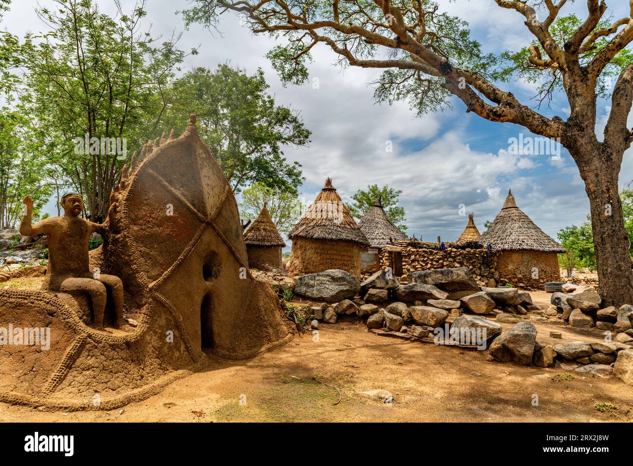 Sanctuaire animiste à la frontière du Nigeria, du nord du Cameroun, de l'Afrique Banque D'Images