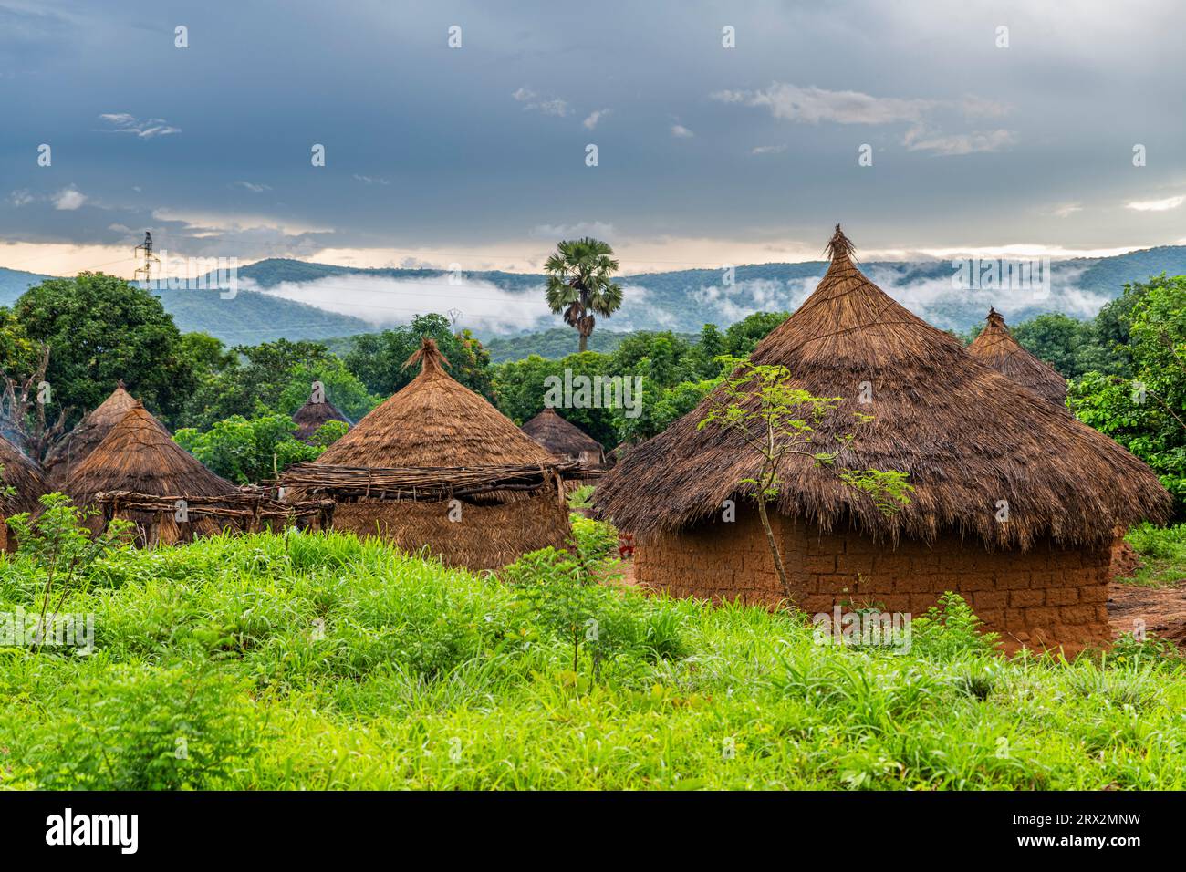 Cabanes de boue traditionnelles, Nord Cameroun, Afrique Banque D'Images