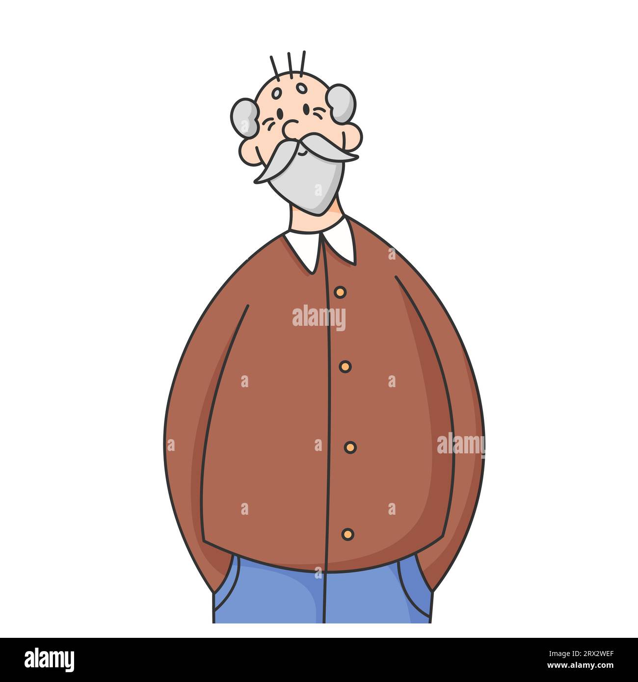 Avatar du vieillard isolé Illustration de Vecteur