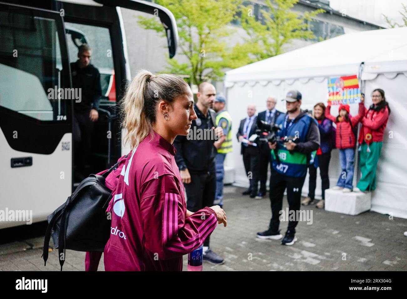 L'espagnole Alexia Putellas arrive à l'arène avant le match de football de l'UEFA Women's Nations League (Ligue A , Groupe A4) entre la Suède et l'Espagne au Gamla Ullevi à Gothenburg, Suède, le 22 septembre 2023.photo : Adam Ihse / TT / code 9200 Banque D'Images