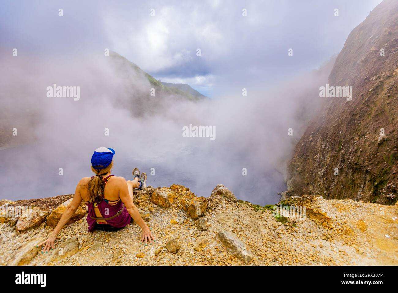 Randonnée au lac bouillant, Dominique, Îles du vent, Antilles, Caraïbes, Amérique centrale Banque D'Images