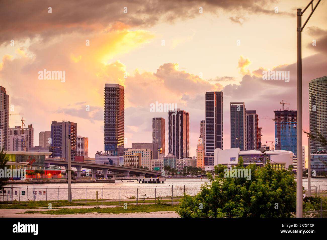 Miami Skyline, Miami, Floride, États-Unis d'Amérique, Amérique du Nord Banque D'Images
