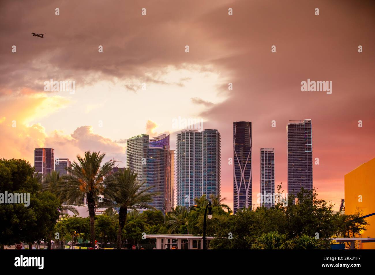 Miami Skyline, Miami, Floride, États-Unis d'Amérique, Amérique du Nord Banque D'Images