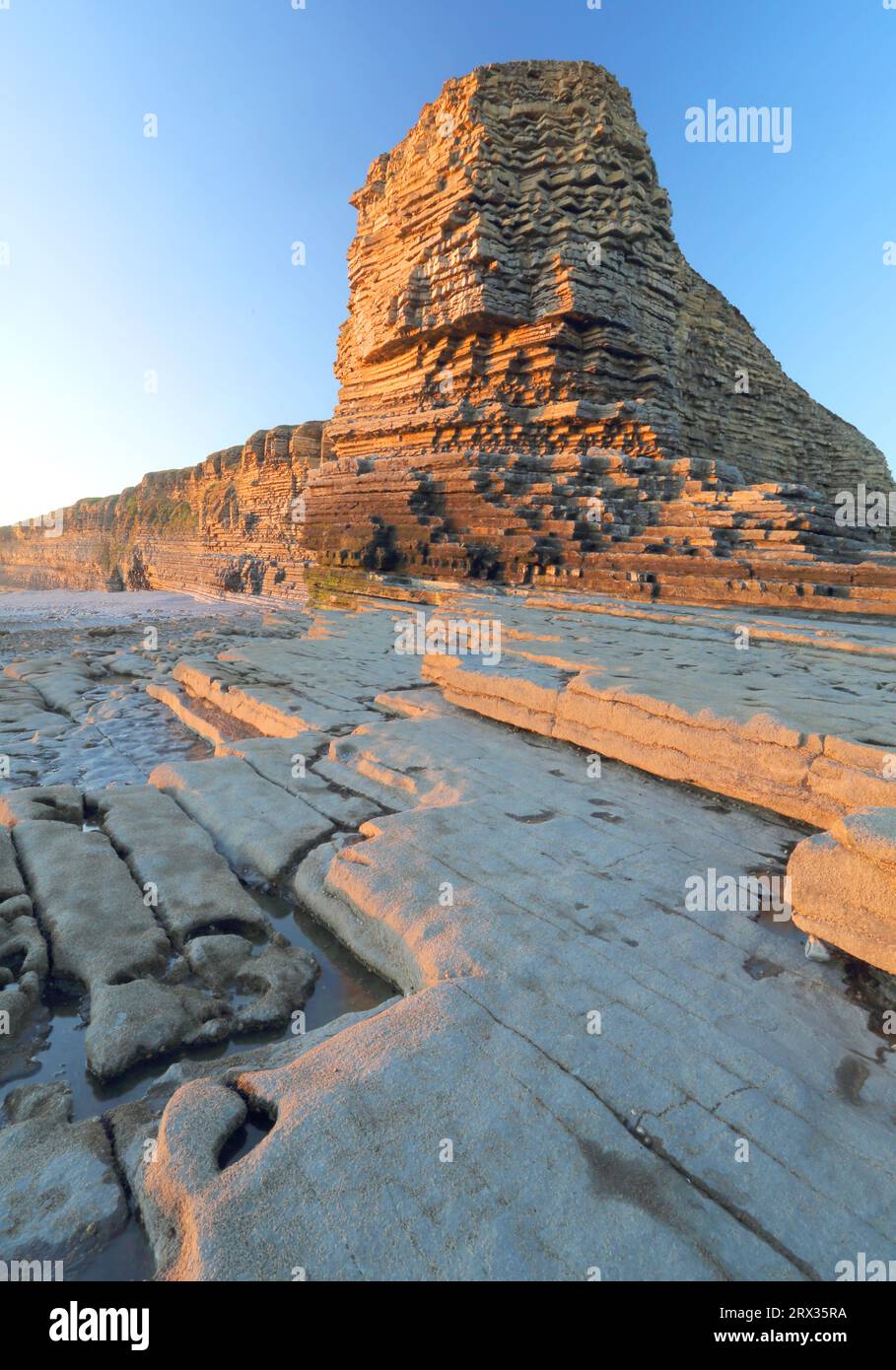Nash Point, la côte du Glamorgan, Pays de Galles, Royaume-Uni, Europe Banque D'Images