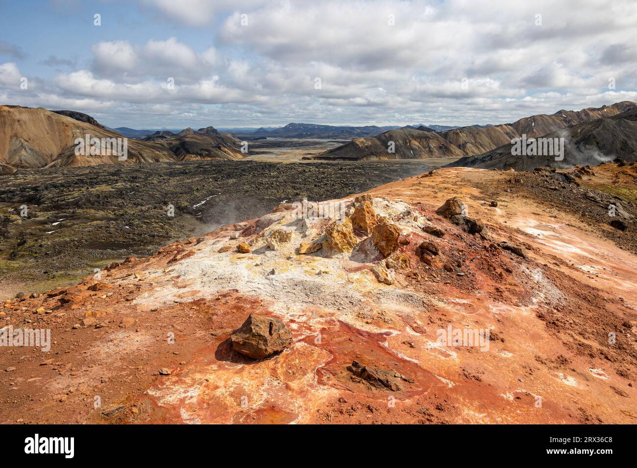 La zone géothermique de Landmannalaugar, Islande, régions polaires Banque D'Images