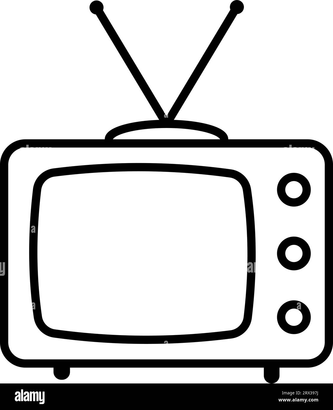 Icône TV, symbole TV, illustration des antennes TV vintage Illustration de Vecteur