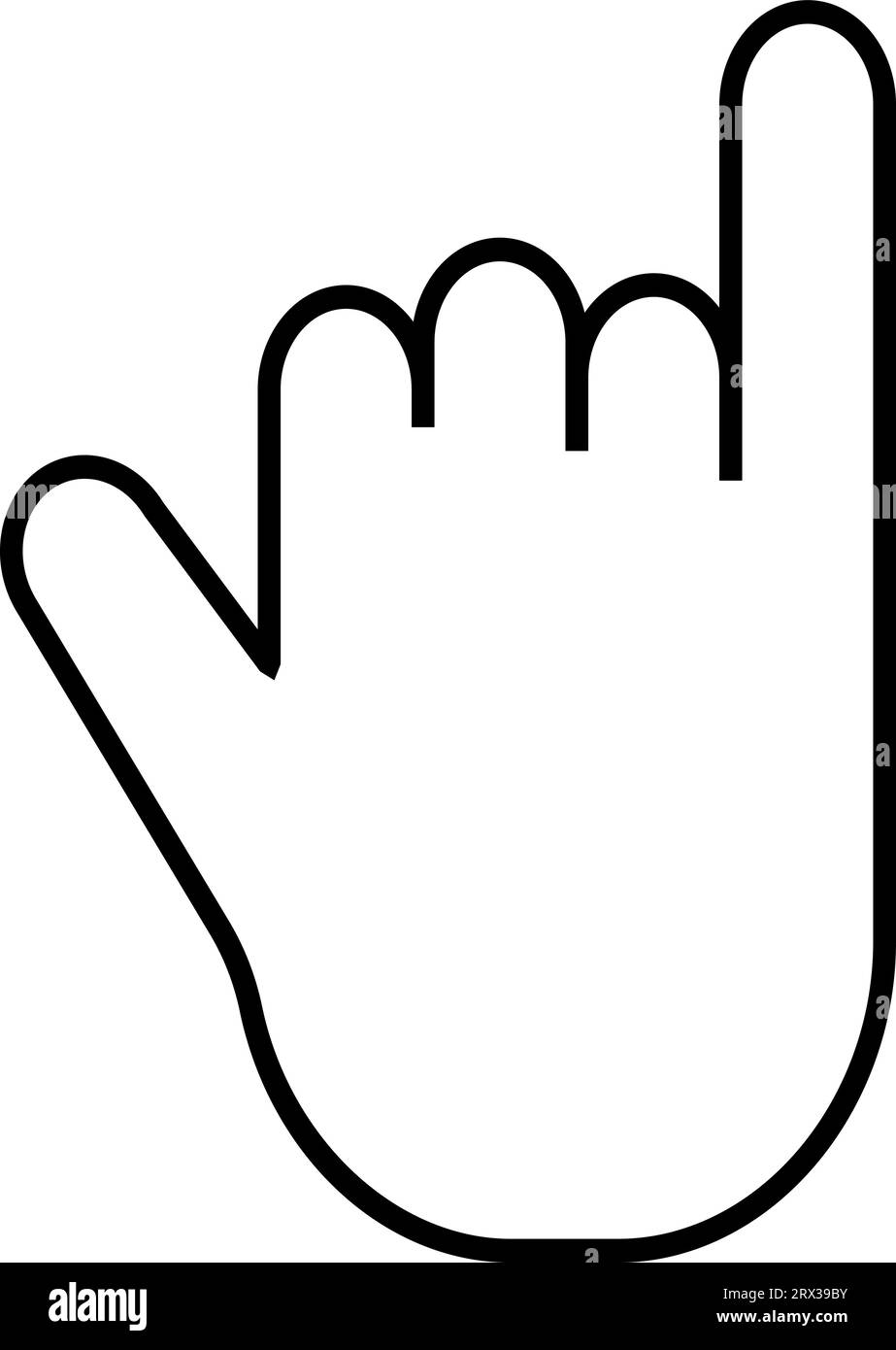 Gestes doigts main, paume, icônes pointeurs geste du majeur Illustration de Vecteur