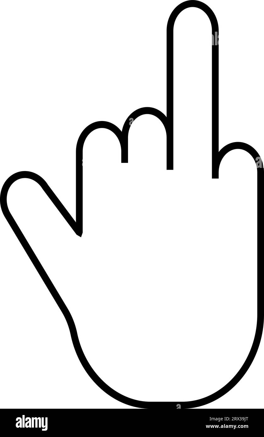 Gestes doigts, paume de la main, icônes pointeurs geste majeur Illustration de Vecteur