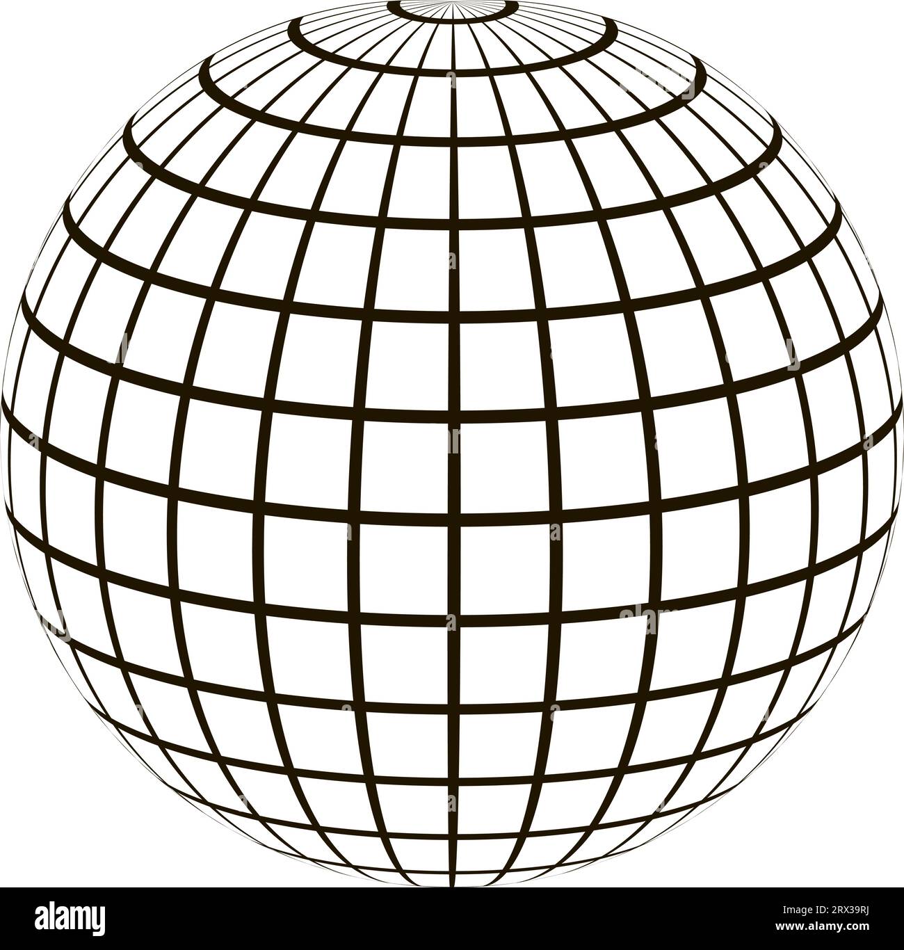 Grille de coordonnées du globe 3D parallèle méridien, lignes de champ parallèle méridien Illustration de Vecteur