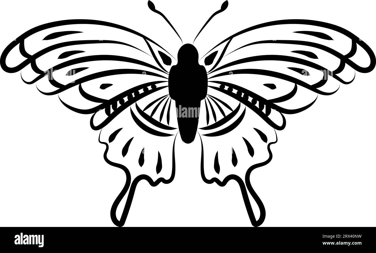 Tatouage papillon , illustration, vecteur sur fond blanc. Illustration de Vecteur