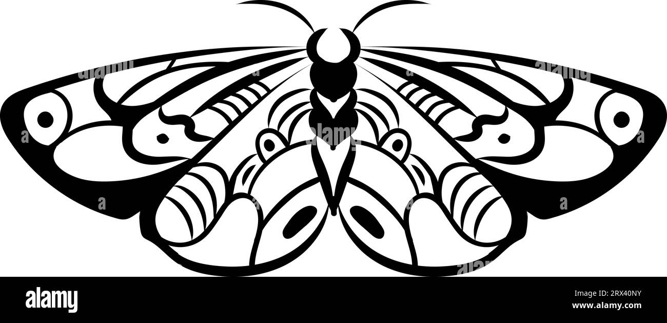 Tatouage d'un papillon , illustration, vecteur sur fond blanc. Illustration de Vecteur