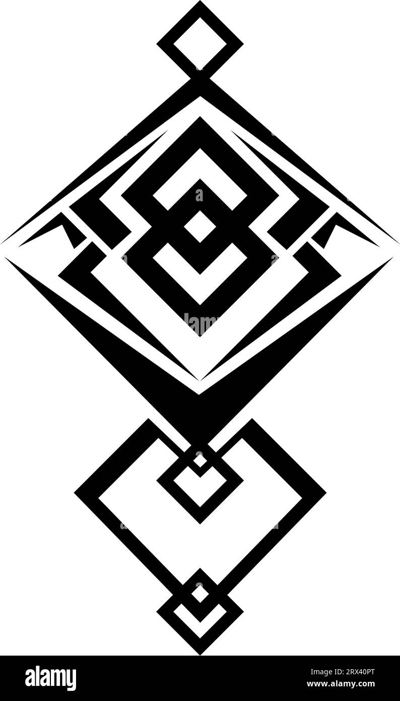 Tatouage Rhombus, illustration de tatouage, vecteur sur fond blanc. Illustration de Vecteur