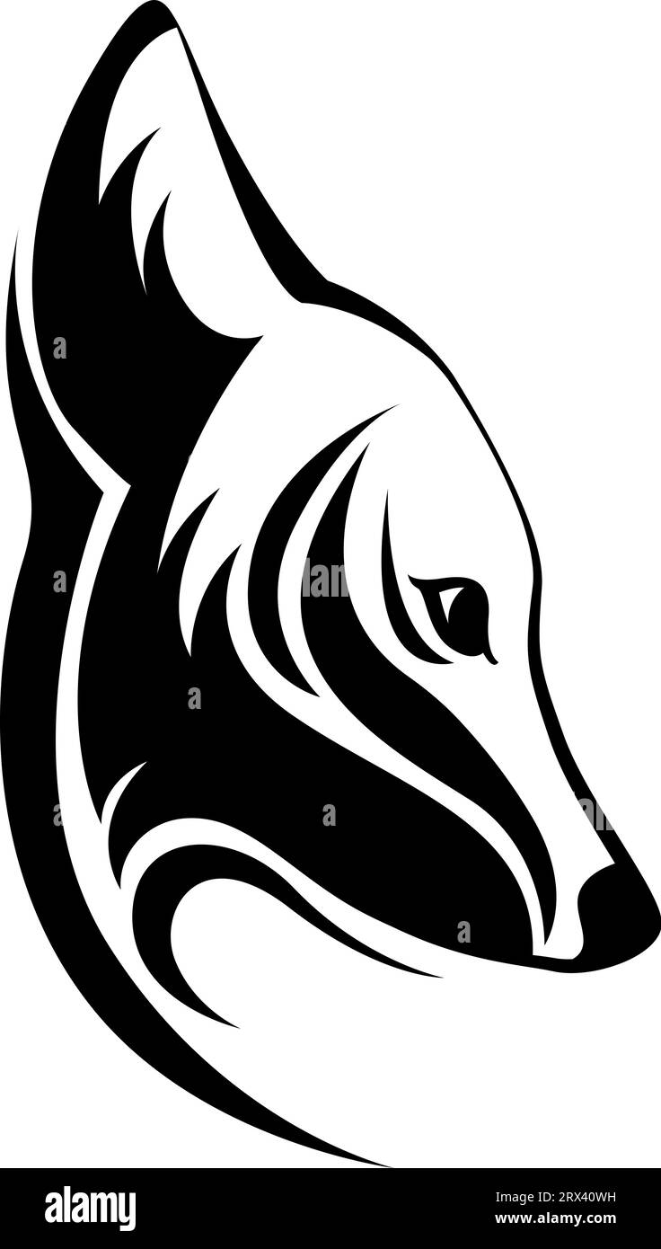 Tatouage tête renard , illustration, vecteur sur fond blanc. Illustration de Vecteur