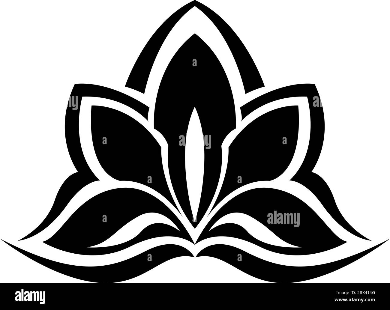 Tatouage de fleur de Lotus, illustration de tatouage, vecteur sur fond blanc. Illustration de Vecteur