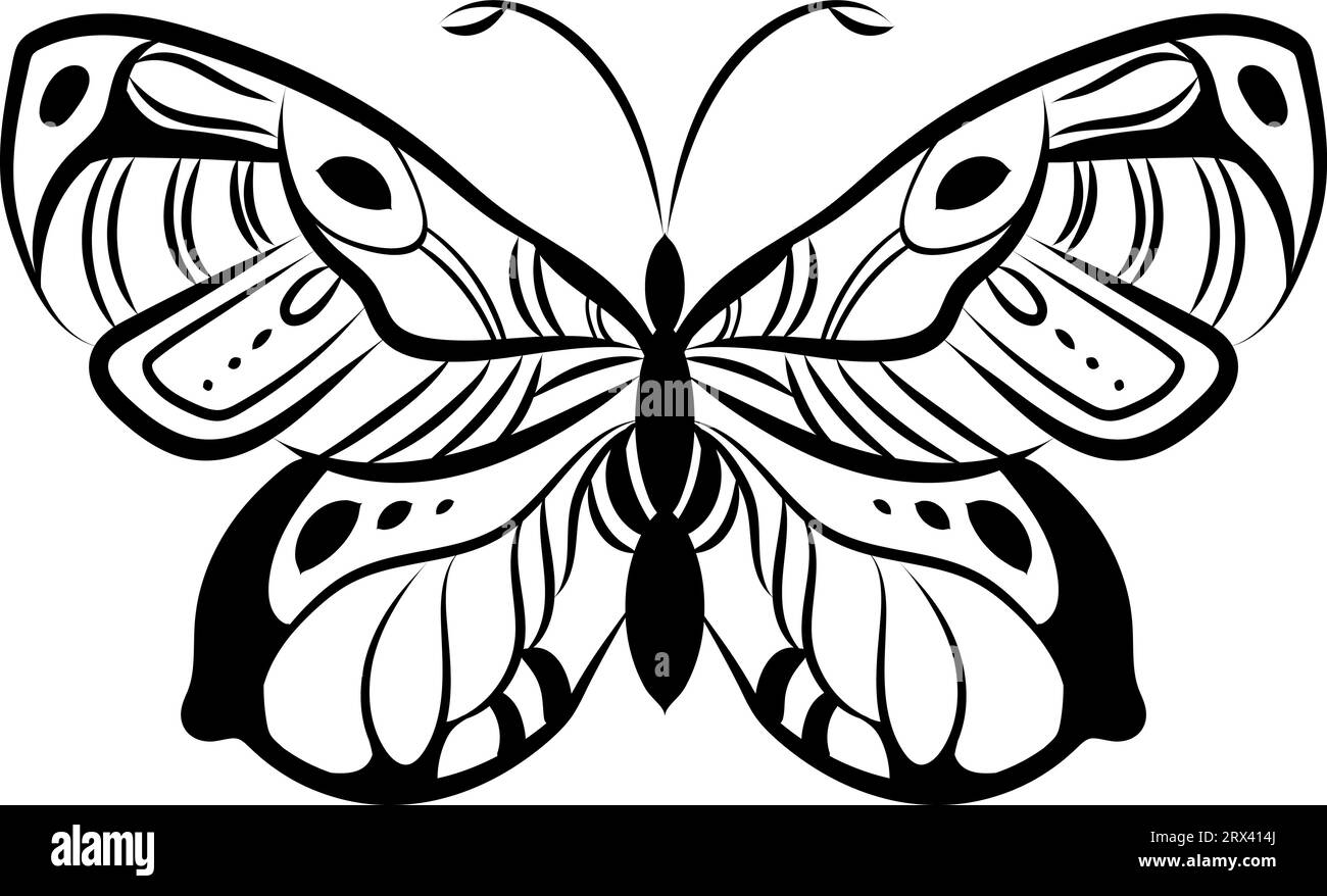 Tatouage d'un papillon , illustration, vecteur sur fond blanc. Illustration de Vecteur