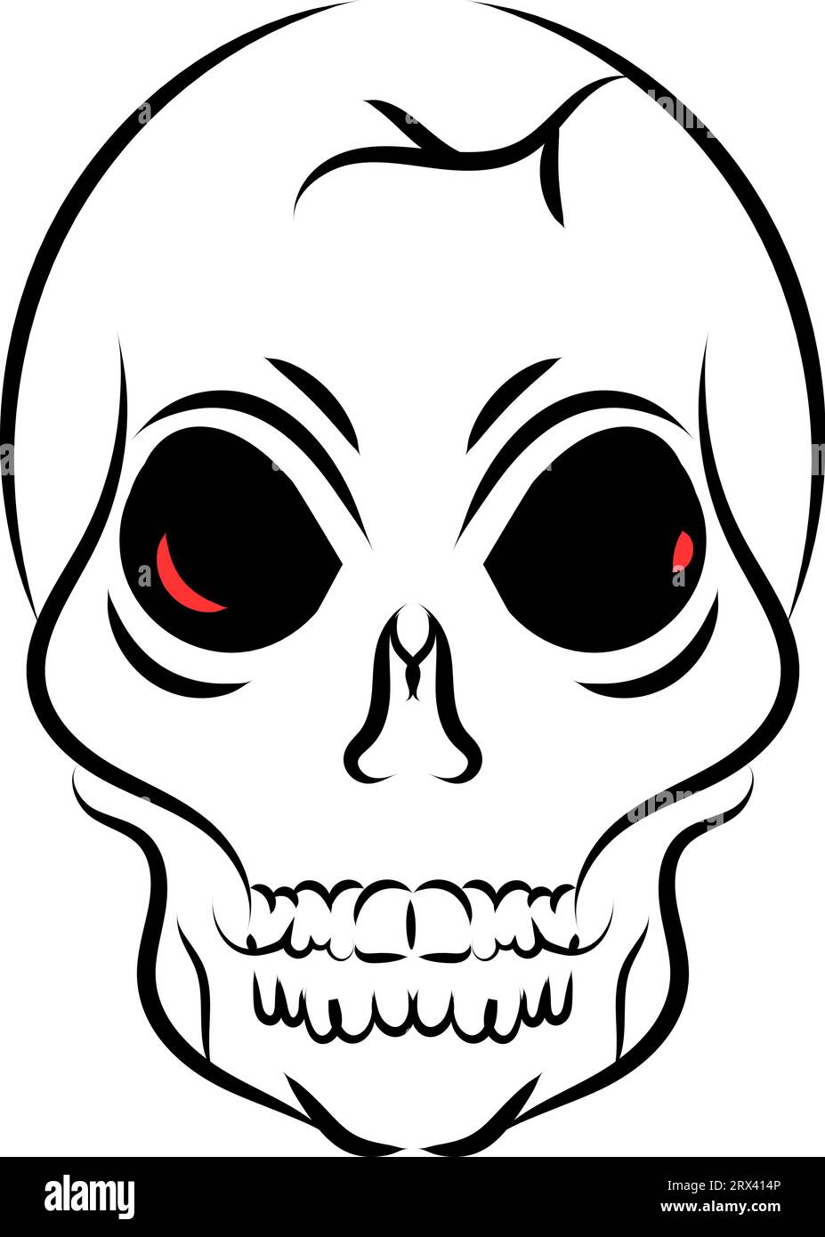 Crâne tatouage de tête , illustration, vecteur sur un fond blanc. Illustration de Vecteur