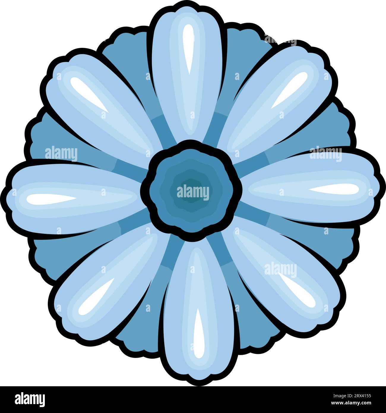 Tatouage de fleur bleue , illustration, vecteur sur fond blanc. Illustration de Vecteur
