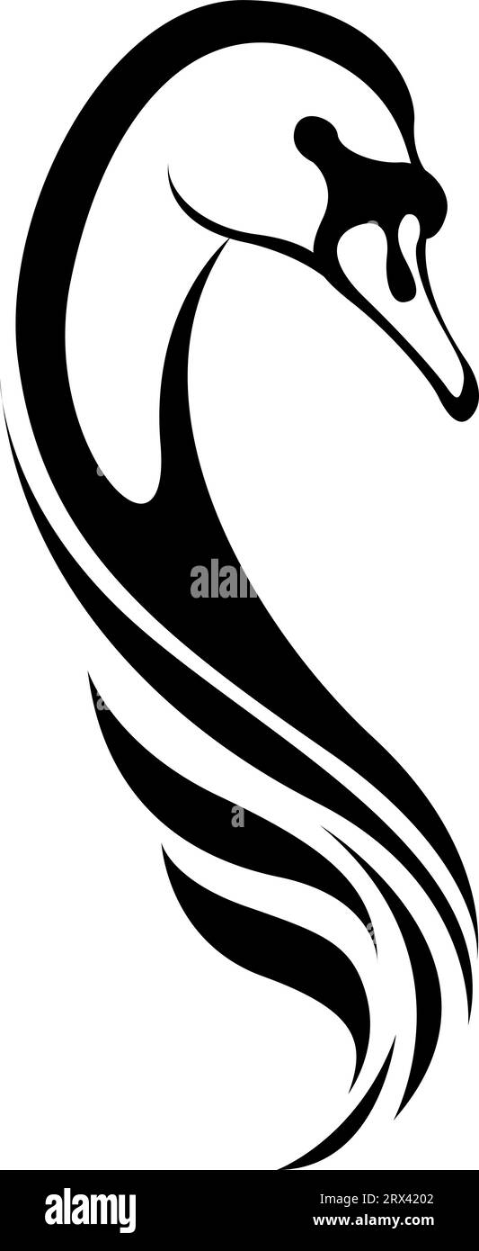 Tatouage tête de cygne , illustration, vecteur sur fond blanc. Illustration de Vecteur