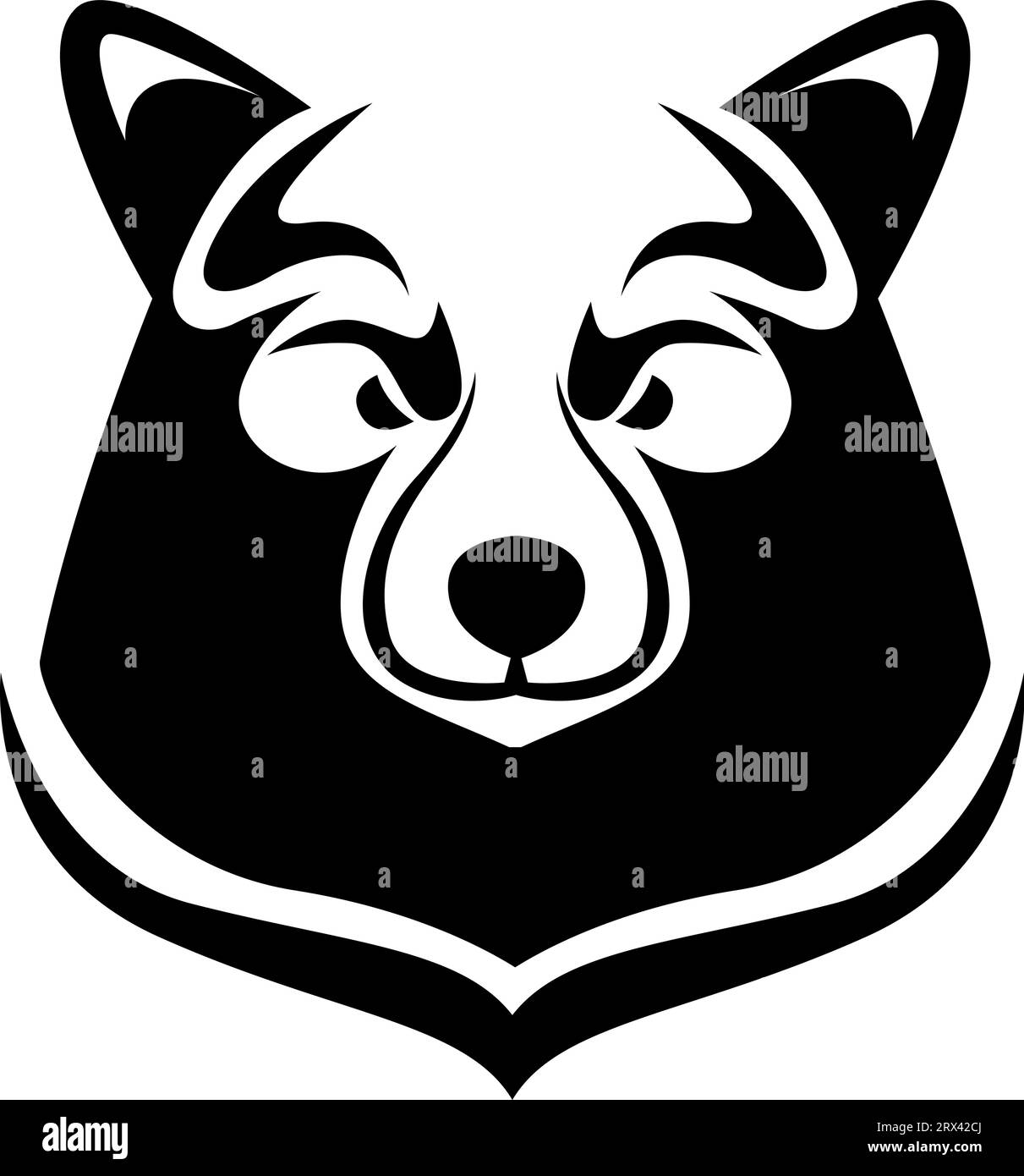 Tatouage de tête d'ours, illustration de tatouage, vecteur sur un fond blanc. Illustration de Vecteur