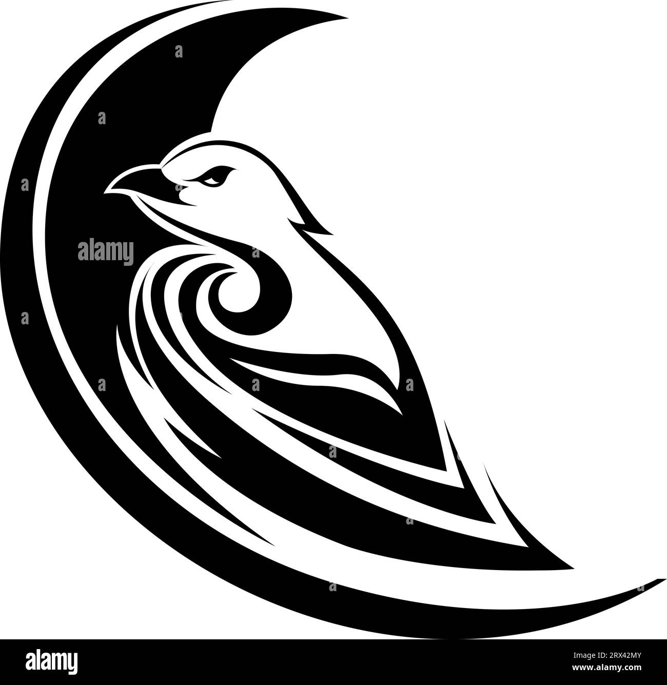 Tatouage d'oiseau cool, illustration de tatouage, vecteur sur un fond blanc. Illustration de Vecteur