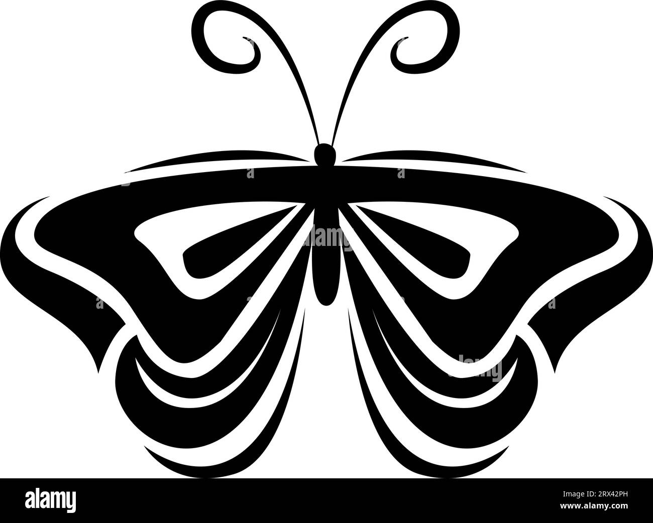 Tatouage papillon volant, illustration de tatouage, vecteur sur fond blanc. Illustration de Vecteur