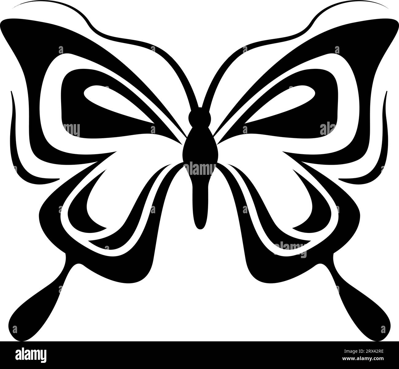 Tatouage d'ailes de papillon, illustration de tatouage, vecteur sur un fond blanc. Illustration de Vecteur