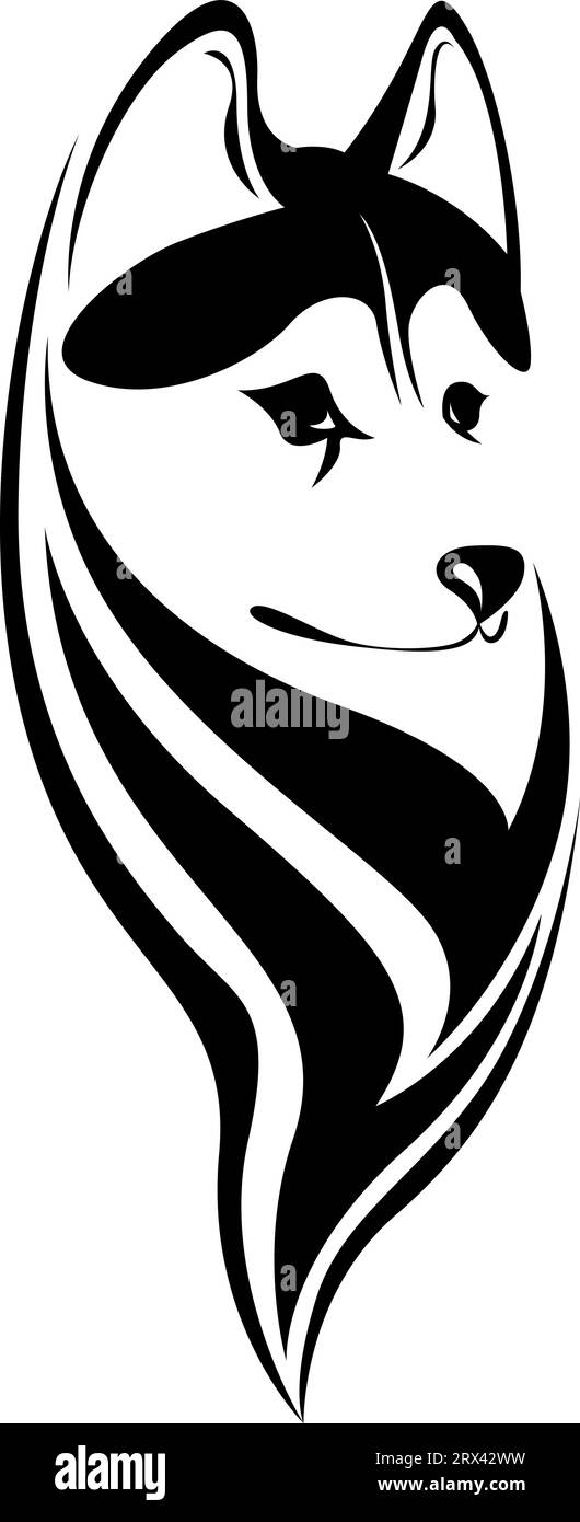 Tatouage de visage de loup, illustration de tatouage, vecteur sur un fond blanc. Illustration de Vecteur