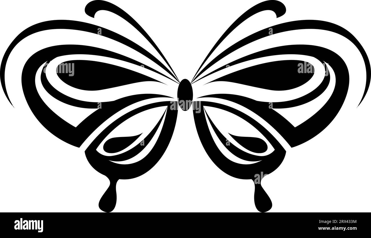 Tatouage papillon, illustration de tatouage, vecteur sur fond blanc. Illustration de Vecteur