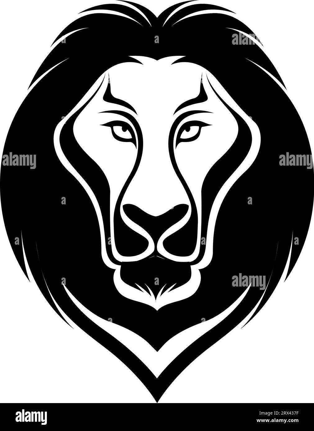 Tatouage de tête de lion, illustration de tatouage, vecteur sur un fond blanc. Illustration de Vecteur