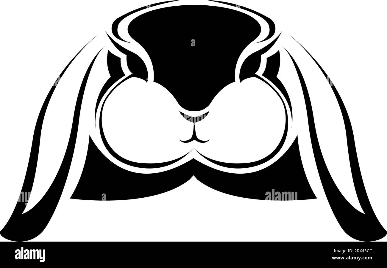 Tatouage lapin mignon, illustration de tatouage, vecteur sur un fond blanc. Illustration de Vecteur